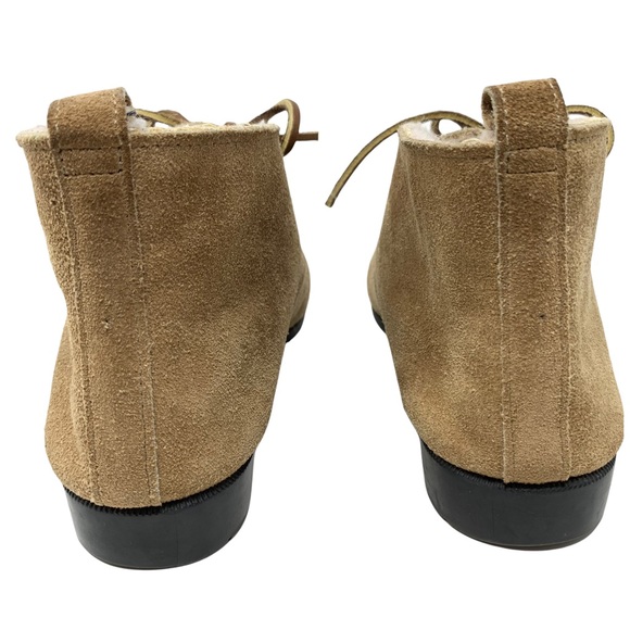 VTG Daniel Green Outdorables USA Suede Sherpa Lined Lace Up Ankle Booties Tan 6 - Picture 7 of 14